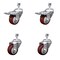 Service Caster 3.5 Inch SS Maroon Poly 12mm Threaded Stem Caster Total Lock Brake SCC, 2PK SSTSTTL20S3514-PPUB-MRN-M1215-2-S-2 - alternate 1